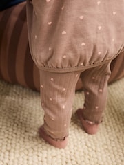 Chocolate Brown Heart Baby Frill Collar Sweater and Leggings 2 Piece Set (0mths-2yrs) - Image 4 of 16