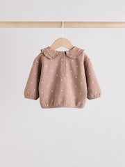 Chocolate Brown Heart Baby Frill Collar Sweater and Leggings 2 Piece Set (0mths-2yrs) - Image 9 of 16