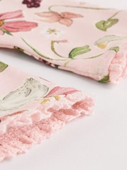White/Pink/Bunny/Floral Baby Long Sleeve Top and Leggings Set - Image 13 of 15