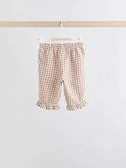 Pink/ Neutral Gingham Baby Long Sleeve Peplum Top and Trousers Set 2 Piece (0mths-2yrs) - Image 12 of 18