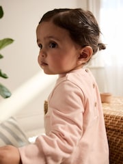 Pink/ Neutral Gingham Baby Long Sleeve Peplum Top and Trousers Set 2 Piece (0mths-2yrs) - Image 4 of 18