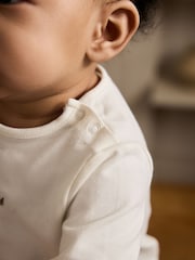 White/Brown Baby Long Sleeve Top and Trousers Set 2 Piece (0mths-2yrs) - Image 4 of 18