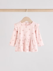 Pink Ditsy Baby Long Sleeve Frill Top And Leggings Set (0mths-2yrs) - Image 3 of 11