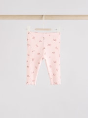 Pink Ditsy Baby Long Sleeve Frill Top And Leggings Set (0mths-2yrs) - Image 4 of 11