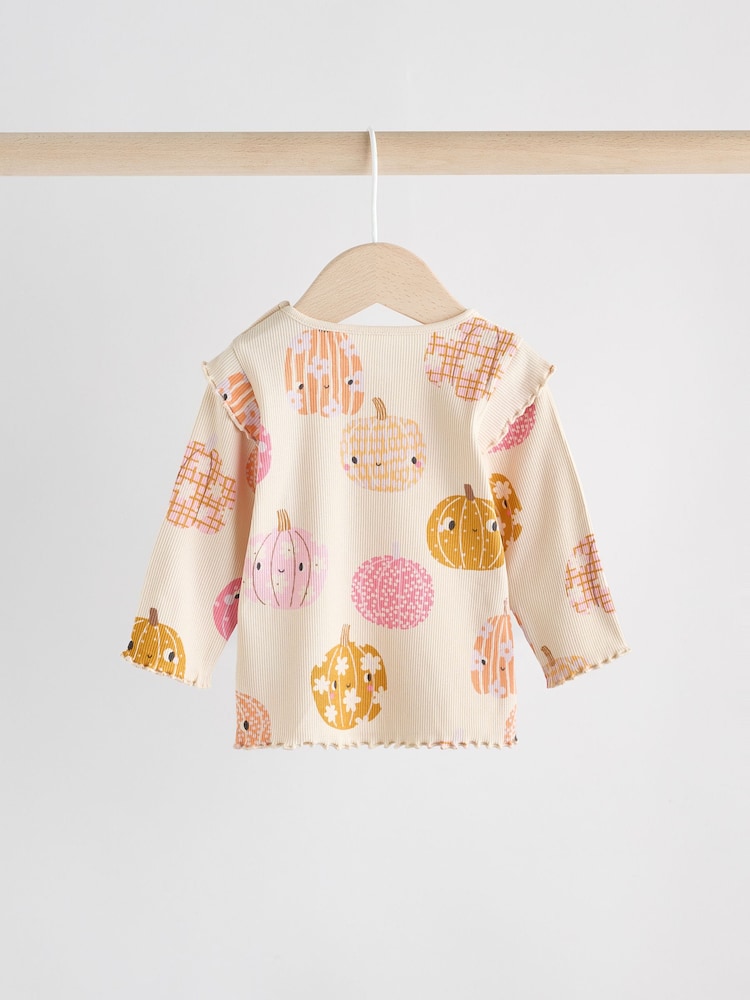 Dovleac de Halloween crem/roz - Set de 2 piese top și colanți pentru bebeluși (0luni -2ani) - Image 10 of 15