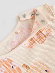 Cream/Pink Halloween Pumpkin Baby Top and Leggings 2 Piece Set (0mths-2yrs) - Image 15 of 15
