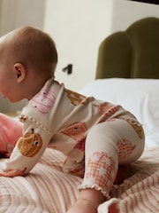 Cream/Pink Halloween Pumpkin Baby Top and Leggings 2 Piece Set (0mths-2yrs) - Image 3 of 15