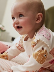Cream/Pink Halloween Pumpkin Baby Top and Leggings 2 Piece Set (0mths-2yrs) - Image 4 of 15