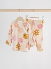 Cream/Pink Halloween Pumpkin Baby Top and Leggings 2 Piece Set (0mths-2yrs) - Image 7 of 15
