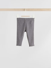 Grey Floral Baby Long Sleeve Top and Leggings with Gilet Set 3 Piece (0mths-2yrs) - Image 10 of 21