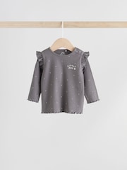 Grey Floral Baby Long Sleeve Top and Leggings with Gilet Set 3 Piece (0mths-2yrs) - Image 13 of 21