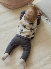 Grey Floral Baby Long Sleeve Top and Leggings with Gilet Set 3 Piece (0mths-2yrs) - Image 3 of 21