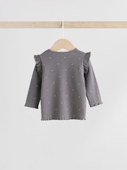 Grey Floral Baby Long Sleeve Top and Leggings with Gilet Set 3 Piece (0mths-2yrs) - Image 9 of 21
