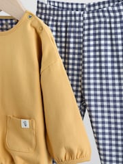 Yellow/Blue Gingham Baby Long Sleeve Top and Leggings Set 2 Piece (0mths-2yrs) - Image 7 of 12