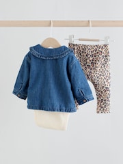 Neutral Animal Baby Denim Jacket, Top and Leggings Set 3 Piece (0mths-2yrs) - Image 7 of 20