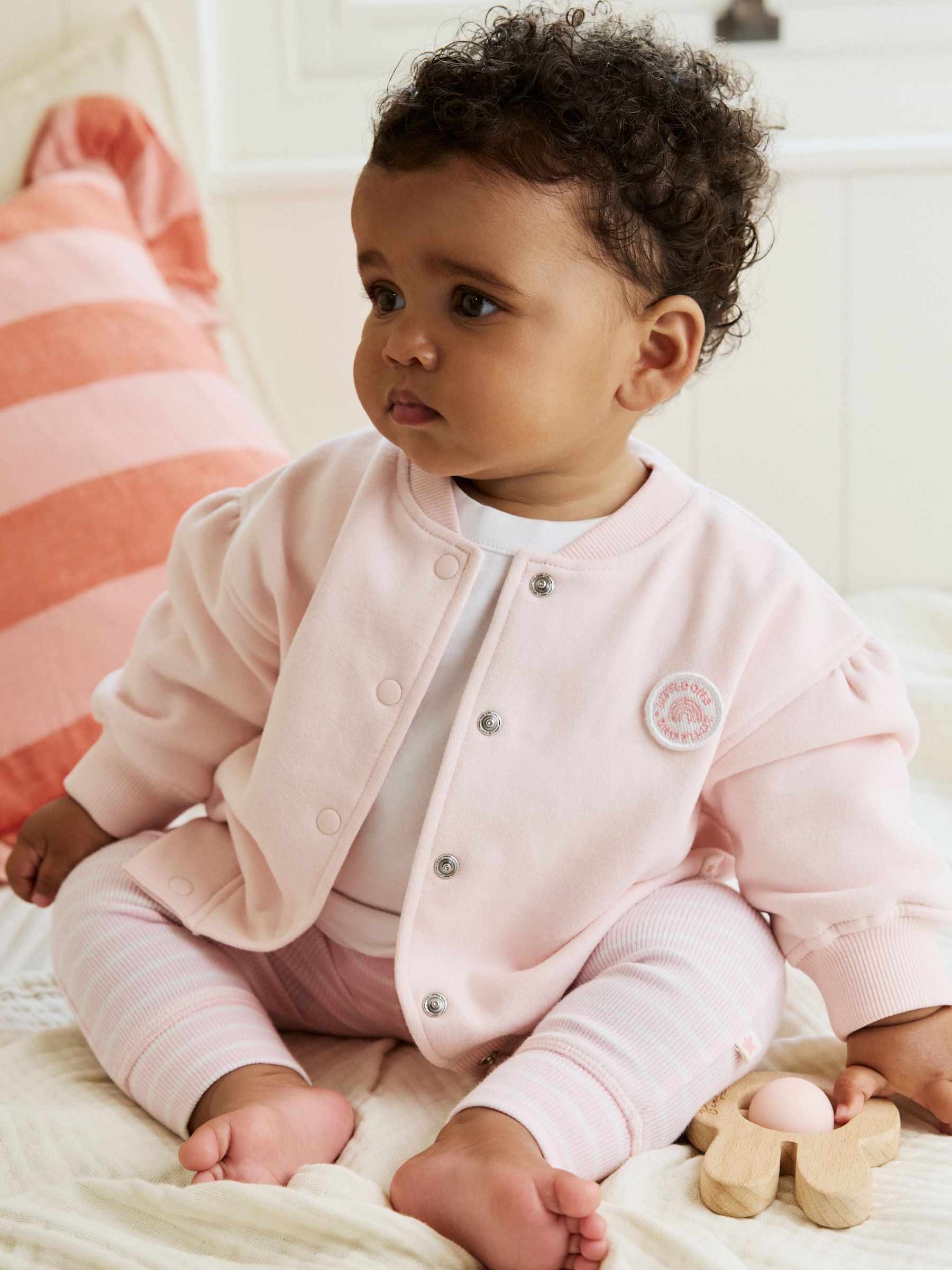 Pink/White Baby Jacket, Top and Leggings Set 3 Piece (0mths-2yrs) - Image 1 of 29 Pink/White Baby Jacket, Top and Leggings Set 3 Piece (0mths-2yrs) - Image 1 of 29