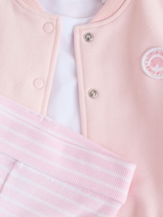 Pink/White Baby Jacket, Top and Leggings Set 3 Piece (0mths-2yrs) - Image 14 of 29