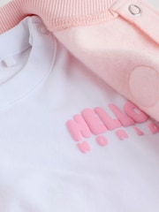 Pink/White Baby Jacket, Top and Leggings Set 3 Piece (0mths-2yrs) - Image 18 of 29