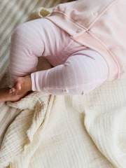 Pink/White Baby Jacket, Top and Leggings Set 3 Piece (0mths-2yrs) - Image 5 of 29