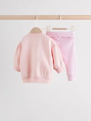 Pink/White Baby Jacket, Top and Leggings Set 3 Piece (0mths-2yrs) - Image 7 of 29