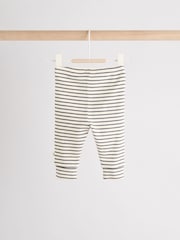 Cream Stripe Bunny - طقم من رداء علوي بكُم طويل وبنطلون ضيِّق للبيبي - صورة 10 من 12