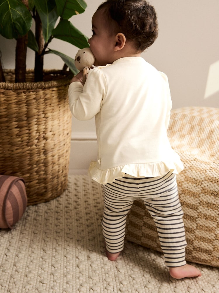 Cream Stripe Bunny - Conjunto de top de manga larga y leggings para bebé - Imagen 2 de 19 Cream Stripe Bunny - Conjunto de top de manga larga y leggings para bebé - Imagen 2 de 19