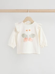 Cream Stripe Bunny - طقم من رداء علوي بكُم طويل وبنطلون ضيِّق للبيبي - صورة 3 من 12