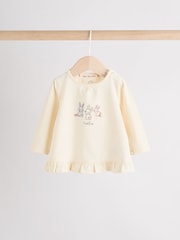 Cream Stripe Bunny - طقم من رداء علوي بكُم طويل وبنطلون ضيِّق للبيبي - صورة 7 من 12