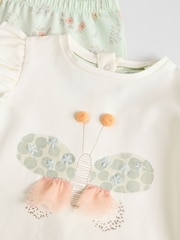 Cream Stripe Bunny - طقم من رداء علوي بكُم طويل وبنطلون ضيِّق للبيبي - صورة 8 من 12