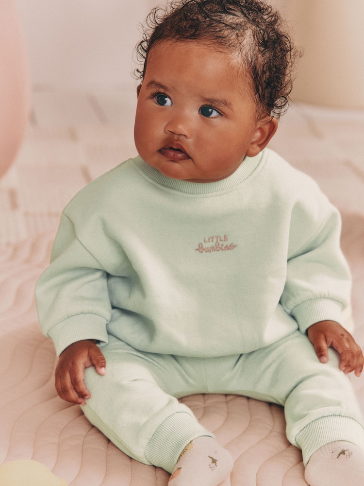 Sage Green Baby Sweater and Leggings Set 2 Piece (0mths-2yrs) - Image 1 of 2