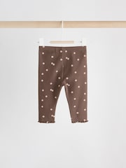 Chocolate Brown Ditsy Baby Top and Leggings 2 Piece Set (0mths-2yrs) - Image 10 of 14