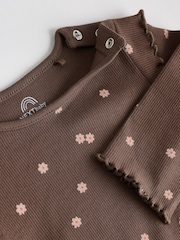 Chocolate Brown Ditsy Baby Top and Leggings 2 Piece Set (0mths-2yrs) - Image 13 of 14