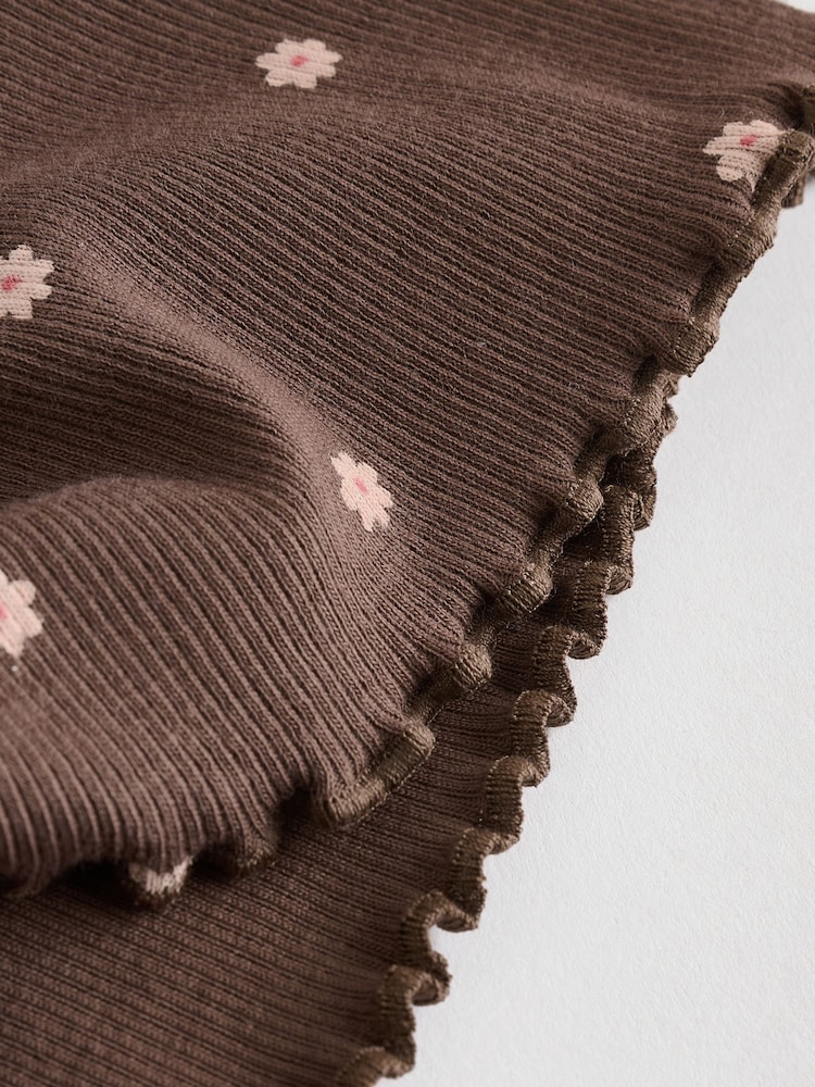 Chocolate Brown Ditsy Baby Top and Leggings 2 Piece Set (0mths-2yrs) - Image 14 of 14