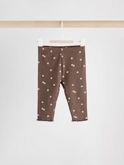 Chocolate Brown Ditsy Baby Top and Leggings 2 Piece Set (0mths-2yrs) - Image 8 of 14