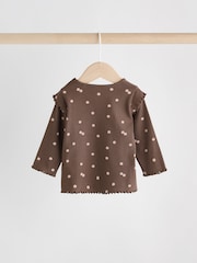 Chocolate Brown Ditsy Baby Top and Leggings 2 Piece Set (0mths-2yrs) - Image 9 of 14
