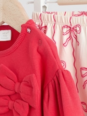 Red/Cream Baby Bow Sweaters and Leggings Set 2 Piece (0mths-2yrs) - Image 7 of 14