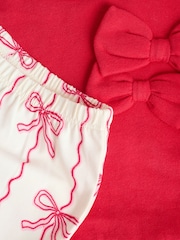 Red/Cream Baby Bow Sweaters and Leggings Set 2 Piece (0mths-2yrs) - Image 8 of 14