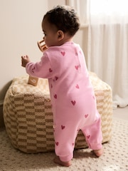 Pink Heart Printed Jersey Baby Romper (0mths-3yrs) - Image 2 of 8