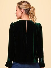 Aspiga Green Victoria Velvet Top - Image 2 of 4