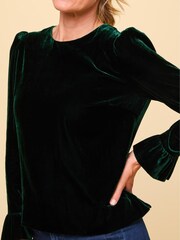 Aspiga Green Victoria Velvet Top - Image 3 of 4
