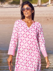 Aspiga Pink 100% Cotton Guadalupe Short Tunic Top - Image 2 of 5
