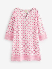 Aspiga Pink 100% Cotton Guadalupe Short Tunic Top - Image 5 of 5