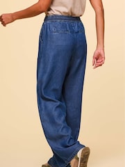 Aspiga Blue 100% Cotton Juliana Drawstring Trousers - Image 2 of 8