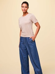 Aspiga Blue 100% Cotton Juliana Drawstring Trousers - Image 3 of 8