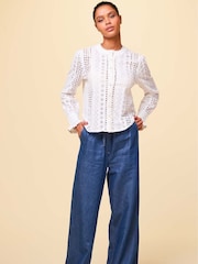 Aspiga Blue 100% Cotton Juliana Drawstring Trousers - Image 5 of 8