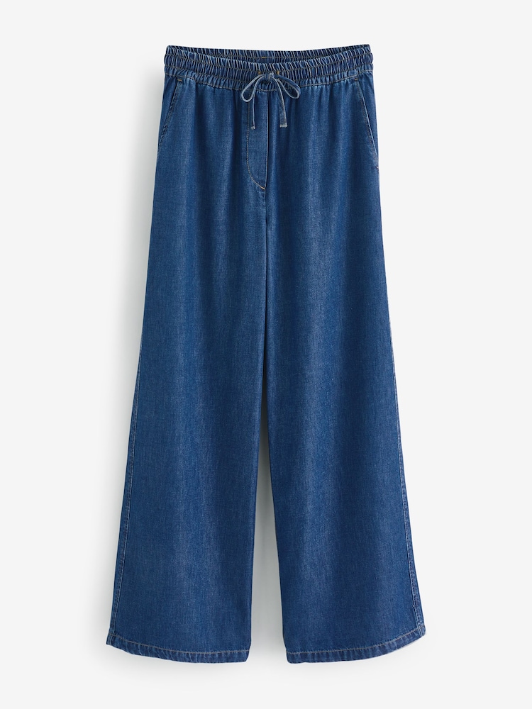 Aspiga Blue 100% Cotton Juliana Drawstring Trousers - Image 8 of 8