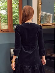 Aspiga Black 100% Cotton Victoria Mini Stretch Corduroy Dress - Image 2 of 7