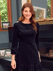 Aspiga Black 100% Cotton Victoria Mini Stretch Corduroy Dress - Image 6 of 7