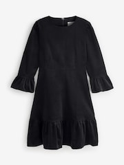 Aspiga Black 100% Cotton Victoria Mini Stretch Corduroy Dress - Image 7 of 7