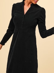 Aspiga Black 100% Cotton Percy Midi Stretch Corduroy Dress - Image 3 of 5